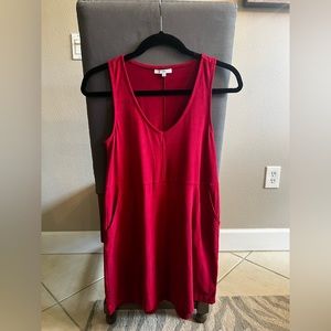 Z Supply red suede tank top dress